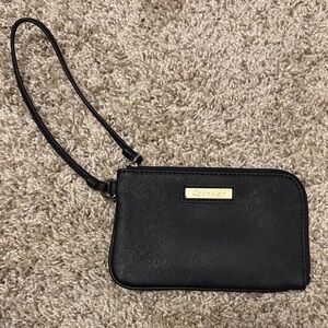 Calvin Klein Black Wristlet with Gold Accents